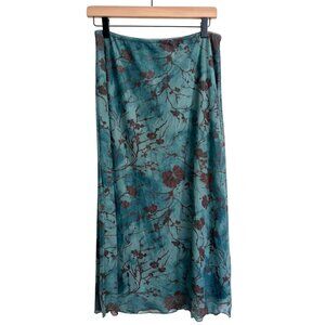 Cider High waist mesh floral mini skirt with elastic waist band